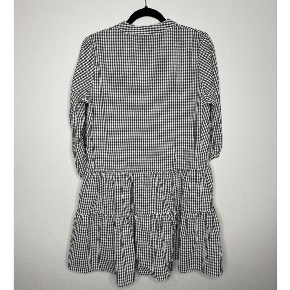 Petal & Pup Gingham Babydoll Dress Prairie Cottagecore Black White M - Picture 2 of 7